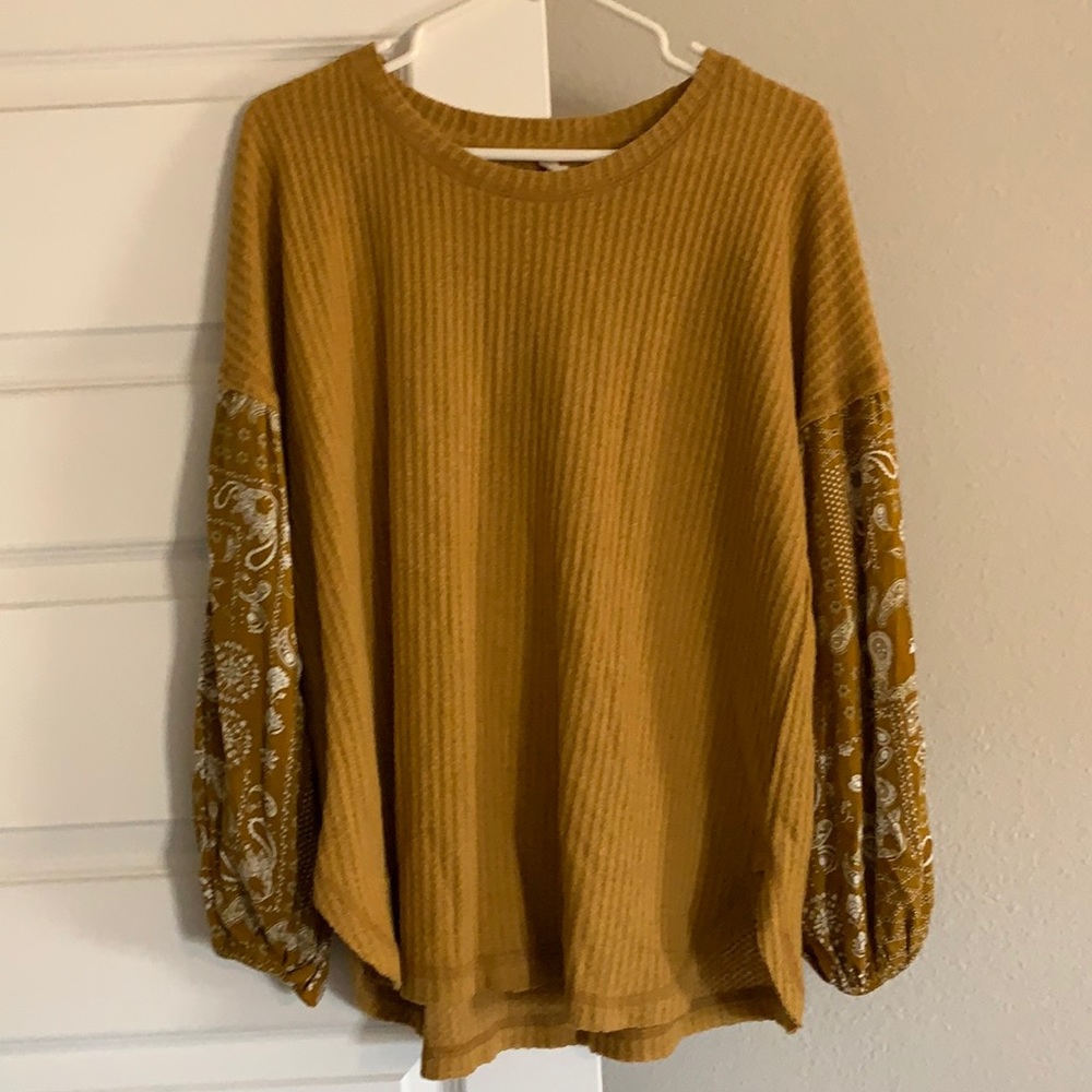 Waffle long sleeve top